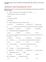 Đề thi học kì 1 lớp 12 môn tiếng Anh năm 2013 (Phần 2)