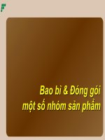 Bao bì & Đóng gói một số nhóm sản phẩm một số nhóm sản phẩm