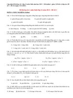 Đề thi học kì 1 lớp 12 môn Sinh năm 2013 (Phần 1)