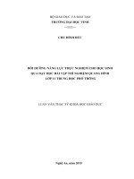 Bồi dưỡng năng lực thực nghiệm cho học sinh qua dạy học bài tập thí nghiệm quang hình lớp 11 Trung học phổ thông