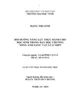 Bồi dưỡng năng lực thực hành cho học sinh trong dạy học chương Sóng ánh sáng Vật lí 12 THPT