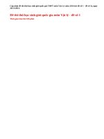 Đề thi thử học sinh giỏi quốc gia THPT môn Vật lý năm 2014 (P1)