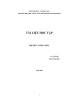 Tài liệu học tập Độ phì và phân bón , BỘ GIÁO DỤC VÀ ĐÀO TẠO TRƯỜNG ĐẠI HỌC NÔNG LÂM THÀNH PHỐ HỒ CHÍ MINH