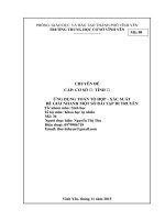 ỨNG DỤNG TOÁN TỔ HỢP  XÁC SUẤT ĐỂ GIẢI NHANH MỘT SỐ BÀI TẬP DI TRUYỀN