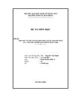 MỘT SỐ VẤN ĐỀ VỀ ĐẢM BẢO KHẢ NĂNG THANH TOÁN CỦA  DOANH NGHIỆP BẢO HIỂM NHÂN THỌ