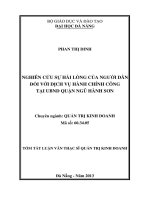 Nghiên cứu sự hài lòng của người dân đối với dịch vụ hành chính công tại UBND quận ngũ hành sơn
