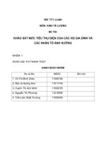 KHẢO SÁT MỨC TIÊU THỤ ĐIỆN CỦA CÁC HỘ GIA ĐÌNH VÀ CÁC NHÂN TỐ ẢNH HƯỞNG