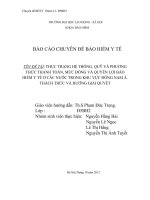 THỰC TRẠNG HỆ THỐNG, QUỸ VÀ PHƯƠNGTHỨC THANH TOÁN, MỨC ĐÓNG VÀ QUYỀN LỢI BẢO HIỂM Y TẾ Ở CÁC NƯỚC TRONG KHU VỰC ĐÔNG NAM Á.THÁCH THỨC VÀ HƯỚNG GIẢI QUYẾT