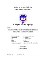 GIẢI PHÁP PHÁT TRIỂN CÁC KHU KINH TẾ CỬA KHẨU VIỆT NAM ĐẾN NĂM 2020
