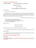 Đáp án đề thi môn văn vào lớp 10 Nghệ An năm 2013