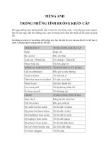 TIẾNG ANH TRONG NHỮNG TÌNH HUỐNG KHẨN cấp 