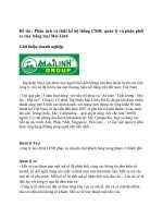 Phân tích và thiết kế hệ thống CSDL quản lý và phân phối xe của  hãng taxi Mai Linh