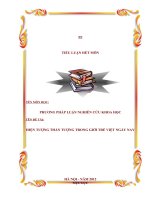 HIỆN TƯỢNG THẦN TƯỢNG TRONG GIỚI TRẺ VIỆT NGÀY NAY