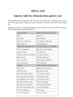 TIẾNG ANH TRONG NHỮNG TÌNH HUỐNG KHẨN cấp 