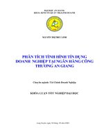 PHÂN TÍCH TÌNH HÌNH TÍN DỤNG DOANH  NGHIỆP TẠI NGÂN HÀNG CÔNG THƯƠNG AN GIANG