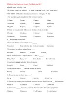 Đáp án đề thi vào lớp 10 môn anh chuyên Thái Bình năm 2013