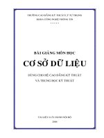 Bài giảng môn học cơ sở dữ liệu