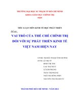VAI TRÒ CỦA THỂ CHẾ CHÍNH TRỊ ĐỐI VỚI SỰ PHÁT TRIỂN KINH TẾ VIỆT NAM HIỆN NAY