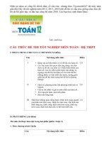 Cấu trúc đề thi tốt nghiệp môn toán năm 2013