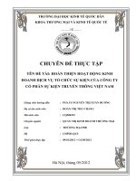 HOÀN THIỆN HOẠT ĐỘNG KINH DOANH DỊCH VỤ TỔ CHỨC SỰ KIỆN CỦA CÔNG TY CỔ PHẦN SỰ KIỆN TRUYỀN THÔNG VIỆT NAM