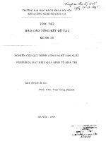 Nghiên cứu qui trình công nghệ sản xuất furfurol đạt hiệu quả kinh tế khả thi