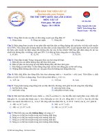 Đề thi thử đại học môn vật lý    lần 2 