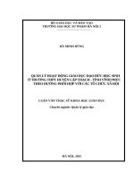 QUẢN LÝ HOẠT ĐỘNG GIÁO DỤC ĐẠO ĐỨC HỌC SINH Ở TRƯỜNG THPT HUYỆN LẬP THẠCH  TỈNH VĨNH PHÚC THEO HƯỚNG PHỐI HỢP VỚI CÁC TỔ CHỨC XÃ HỘI