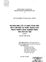 Dự báo nhu cầu và khả năng thu hút vốn đầu tư nước ngoài vào phát triển công nghiệp trên địa bàn hà nội