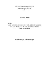Khóa luận tốt nghiệp: Đánh giá hiệu quả kinh tế nghề chế biến mắm tép của các hộ dân xã Hà Yên, huyện Hà Trung, tỉnh Thanh Hóa