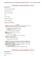 Đề thi học kì 1 lớp 6 môn Toán năm 2013 (Phần 1)