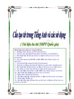 Các loại từ trong Tiếng Anh và cách sử dụng (tài liệu ôn thi THPT quốc gia)