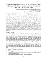 ĐÁNH gía TÌNH HÌNH sử DỤNG PHẨM màu TRONG một số LOẠI THỰC PHẨM và PHẨM màu NGUYÊN LIỆU ở TỈNH PHÚ THỌ năm 2001   2002 