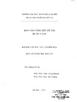 Nghiên cứu xúc tác chuyển hóa một số phản ứng hữu cơ