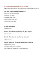 Đáp án đề thi tốt nghiệp môn lý năm 2013 chính xác nhất