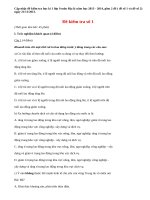 Đề kiểm tra học kì 1 môn địa lý lớp 9 năm 2013 (P1)