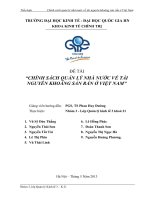 CHÍNH SÁCH QUẢN LÝ NHÀ NƯỚC VỀ TÀINGUYÊN KHOÁNG SẢN RẮN Ở VIỆT NAM