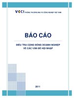 ĐIỀU TRA CỘNG ĐỒNG DOANH NGHIỆP VỀ CÁC VẤN ĐỀ HỘI NHẬP