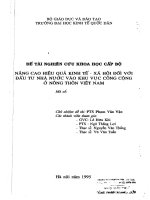 Nâng cao hiệu quả kinh tế   xã hội đối với đầu tư nhà nước vào khu vực công cộng ở nông thôn việt nam