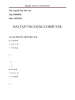 BÀI TẬP ỨNG DỤNG COMPUTER, NGUYỄN THỊ TÚ UYÊN