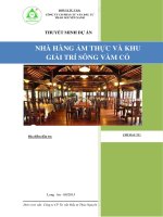 LẬP DỰ ÁN NHÀ HÀNG ẨM THỰC VÀ KHU GIẢI TRÍ SÔNG VÀM CỎ