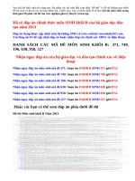 Đáp án đề thi đại học môn sinh khối B năm 2013