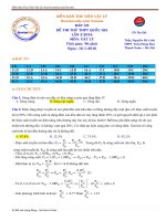 Đáp án đề thi thử đại học môn vật lý   lần 2 