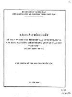 Nghiên cứu tích hợp các cơ sở dữ liệu và xây dựng hệ thống chỉ số trong quản lý giáo dục việt nam