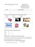 ĐỀ THI học kỳ 1 tiếng anh lớp 4 