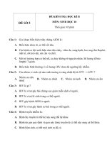 Đề kiểm tra học kỳ 2 môn sinh học lớp 10 đề số 5 