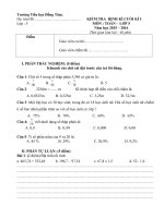 ĐỀ KIỂM TRA CUỐI học kỳ 1   môn toán lớp 5 