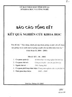 Xây dựng, đánh giá tập đoàn giống cà phê chè để chọn tạo giống và so sánh một số giống cà phê chè tại điều kiện sơn la 