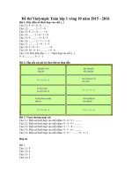 Đề thi violympic toán lớp 1 