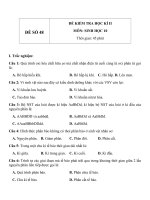 Đề kiểm tra học kỳ 2 môn sinh học lớp 10 đề số 48 