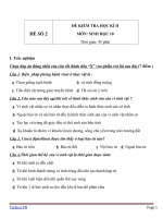 Đề kiểm tra học kỳ 2 môn sinh học lớp 10 đề số 1 